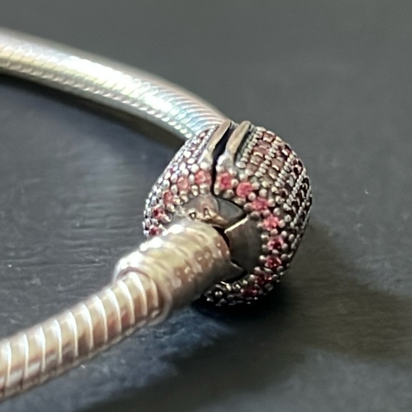 Authentic Pandora Signature Clasp Bracelet with Pink Pave Zirconia - 590723CZS - Picture 6 of 7